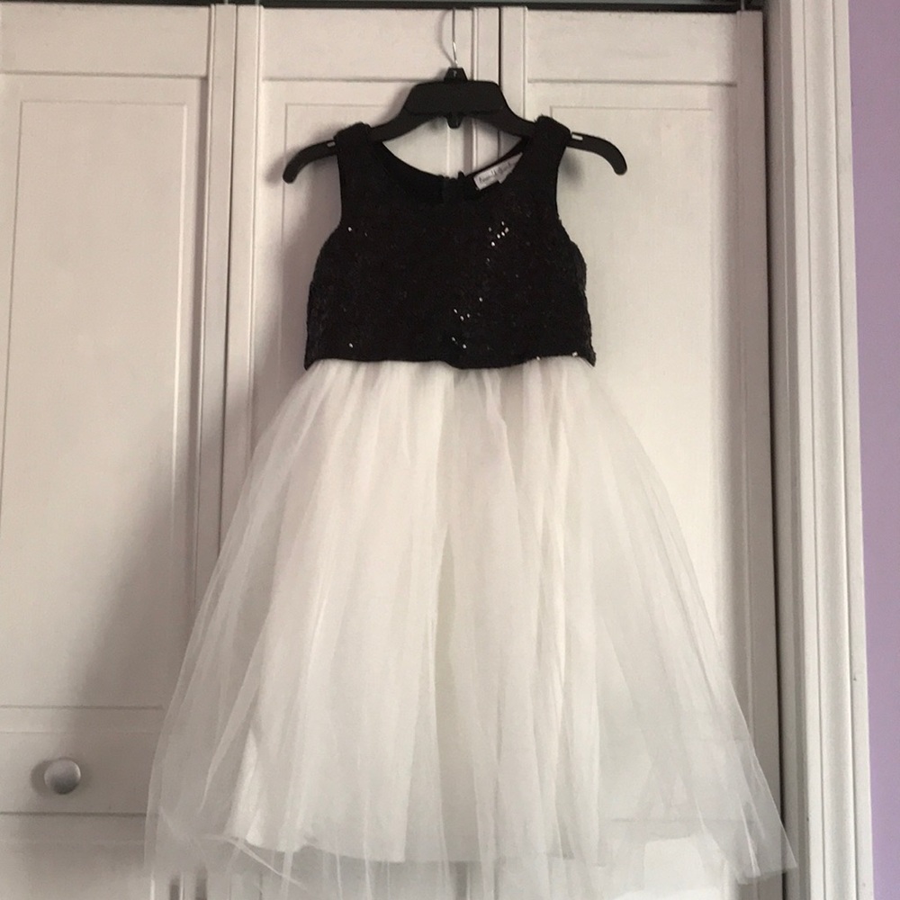 Black and white sequin/toile dress